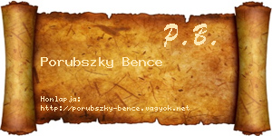 Porubszky Bence névjegykártya